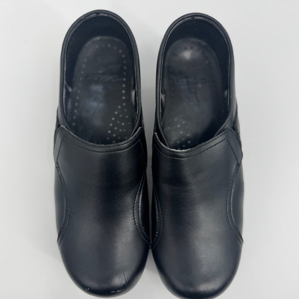 Dansko 37 Black Leather Clogs Nurse Occupation Comfort Shoes US 6.5-7 - Picture 8 of 12